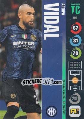Sticker Arturo Vidal - Top Class 2021-2022. Adrenalyn Xl n. 99 - Panini