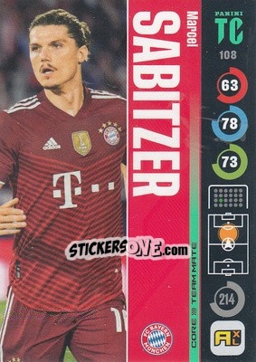 Sticker Marcel Sabitzer - Top Class 2021-2022. Adrenalyn Xl n. 108 - Panini