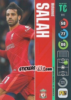 Sticker Mohamed Salah - Top Class 2021-2022. Adrenalyn Xl n. 111 - Panini