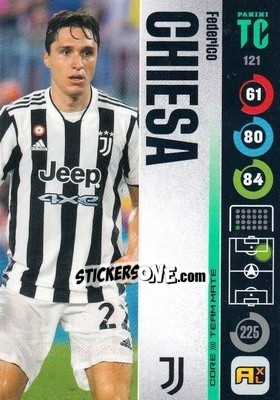 Sticker Federico Chiesa - Top Class 2021-2022. Adrenalyn Xl n. 121 - Panini