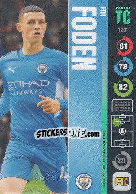 Sticker Phil Foden - Top Class 2021-2022. Adrenalyn Xl n. 127 - Panini