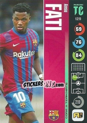 Sticker Ansu Fati - Top Class 2021-2022. Adrenalyn Xl n. 129 - Panini