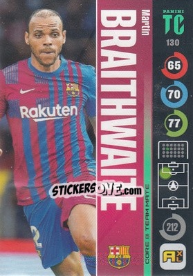 Sticker Martin Braithwaite - Top Class 2021-2022. Adrenalyn Xl n. 130 - Panini