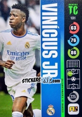 Sticker Vinícius Jr - Top Class 2021-2022. Adrenalyn Xl n. 131 - Panini
