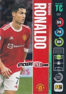 Sticker Cristiano Ronaldo - Top Class 2021-2022. Adrenalyn Xl n. 137 - Panini