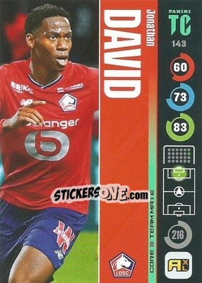Sticker Jonathan David - Top Class 2021-2022. Adrenalyn Xl n. 143 - Panini