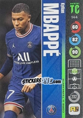 Sticker Kylian Mbappé - Top Class 2021-2022. Adrenalyn Xl n. 144 - Panini