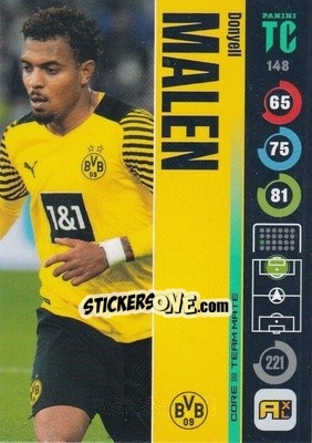 Sticker Donyell Malen - Top Class 2021-2022. Adrenalyn Xl n. 148 - Panini