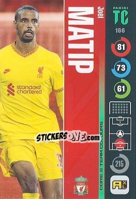 Sticker Joel Matip - Top Class 2021-2022. Adrenalyn Xl n. 166 - Panini
