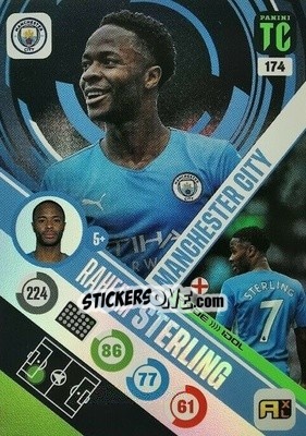 Sticker Raheem Sterling - Top Class 2021-2022. Adrenalyn Xl n. 174 - Panini