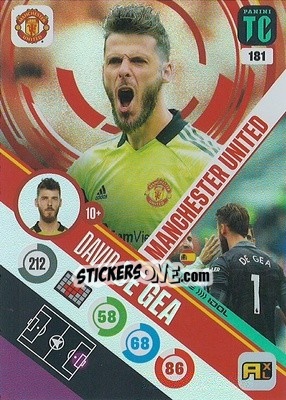 Sticker David de Gea - Top Class 2021-2022. Adrenalyn Xl n. 181 - Panini