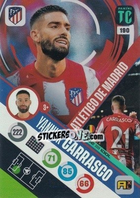 Sticker Yannick Carrasco - Top Class 2021-2022. Adrenalyn Xl n. 190 - Panini