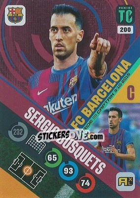 Sticker Sergio Busquets - Top Class 2021-2022. Adrenalyn Xl n. 200 - Panini