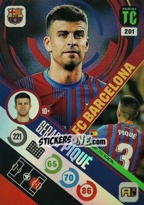 Sticker Gerard Piqué - Top Class 2021-2022. Adrenalyn Xl n. 201 - Panini