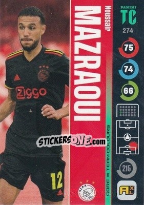 Sticker Noussair Mazraoui - Top Class 2021-2022. Adrenalyn Xl - Panini