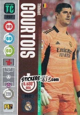 Sticker Thibaut Courtois - Top Class 2021-2022. Adrenalyn Xl n. 287 - Panini