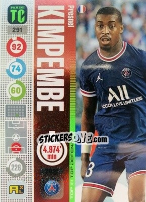 Sticker Presnel Kimpembe - Top Class 2021-2022. Adrenalyn Xl n. 291 - Panini