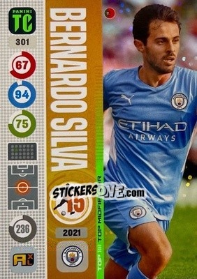 Sticker Bernardo Silva - Top Class 2021-2022. Adrenalyn Xl n. 301 - Panini