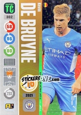 Sticker Kevin De Bruyne - Top Class 2021-2022. Adrenalyn Xl n. 302 - Panini