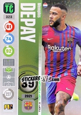 Sticker Memphis Depay - Top Class 2021-2022. Adrenalyn Xl n. 323 - Panini