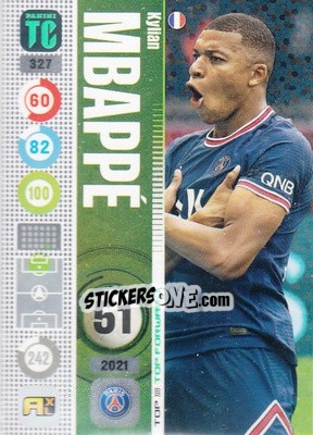 Sticker Kylian Mbappé - Top Class 2021-2022. Adrenalyn Xl n. 327 - Panini
