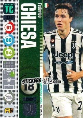Sticker Federico Chiesa - Top Class 2021-2022. Adrenalyn Xl n. 331 - Panini