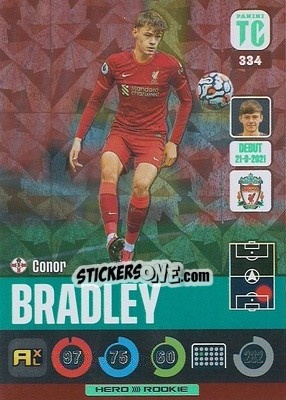 Sticker Conor Bradley - Top Class 2021-2022. Adrenalyn Xl - Panini