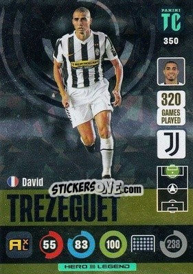 Sticker David Trezeguet - Top Class 2021-2022. Adrenalyn Xl n. 350 - Panini