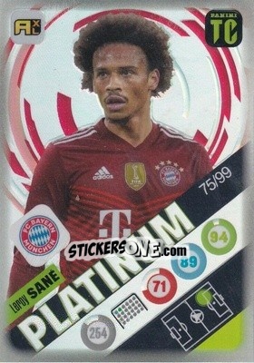 Sticker Leroy Sane - Top Class 2021-2022. Adrenalyn Xl n. P17 - Panini