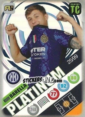 Figurina Nicolo Barella - Top Class 2021-2022. Adrenalyn Xl - Panini