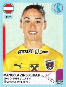 Sticker Manuela Zinsberger - UEFA Women's Euro England 2022 - Panini