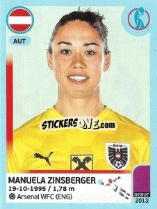 Sticker Manuela Zinsberger - UEFA Women's Euro England 2022 n. 53 - Panini