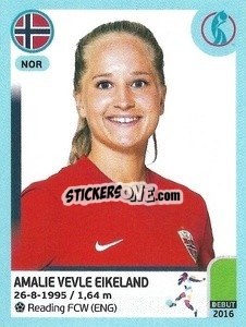 Sticker Amalie Vevle Eikeland - UEFA Women's Euro England 2022 n. 90 - Panini