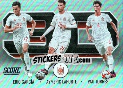 Sticker Eric Garcia / Aymeric Laporte / Pau Torres - Score FIFA 2021-2022 n. 3D19 - Panini