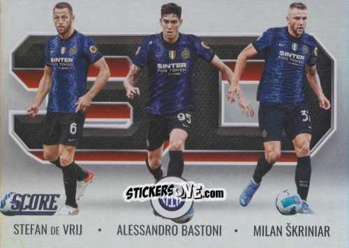 Sticker Stefan de Vrij / Alessandro Bastoni / Milan Skriniar - Score FIFA 2021-2022 n. 3D15 - Panini