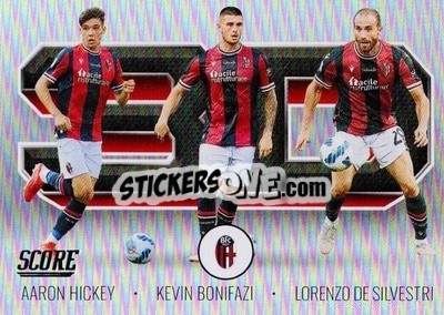 Sticker Lorenzo De Silvestri / Aaron Hickey / Kevin Bonifazi - Score Serie A 2021-2022 - Panini