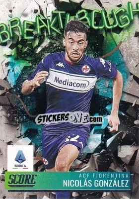 Sticker Nicolas Gonzalez - Score Serie A 2021-2022 n. BR14 - Panini