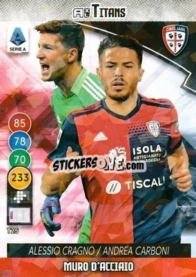 Figurina Alessio Cragno / Andrea Carboni - Calciatori 2021-2022. Adrenalyn XL TITANS - Panini