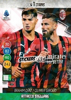 Sticker Brahim Diaz / Oliver Giroud - Calciatori 2021-2022. Adrenalyn XL TITANS n. T99 - Panini
