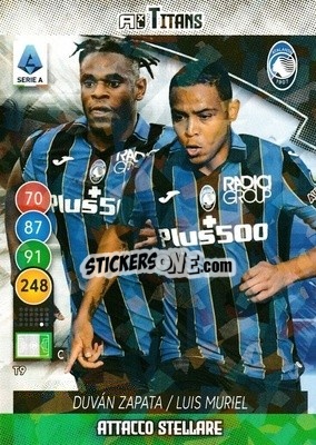 Sticker Duvan Zapata / Luis Muriel - Calciatori 2021-2022. Adrenalyn XL TITANS n. T9 - Panini