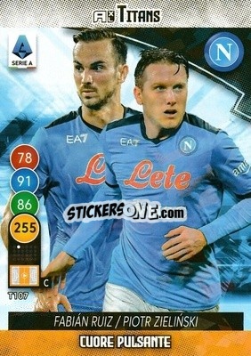 Sticker Fabian Ruiz / Piotr Zielinski - Calciatori 2021-2022. Adrenalyn XL TITANS n. T107 - Panini