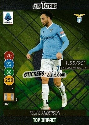 Figurina Felipe Anderson - Calciatori 2021-2022. Adrenalyn XL TITANS - Panini