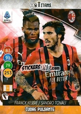 Figurina Franck Kessiè / Sandro Tonali - Calciatori 2021-2022. Adrenalyn XL TITANS - Panini