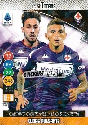Sticker Gaetano Castrovilli / Lucas Torreira - Calciatori 2021-2022. Adrenalyn XL TITANS n. T44 - Panini
