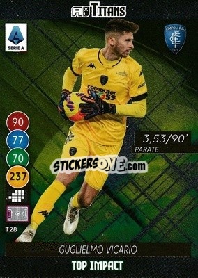 Sticker Gugliemo Vicario - Calciatori 2021-2022. Adrenalyn XL TITANS - Panini