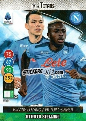 Sticker Hirving Lozano / Victor Osimhen - Calciatori 2021-2022. Adrenalyn XL TITANS n. T108 - Panini