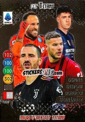 Figurina Invincibile Muro D’Acciaio - Calciatori 2021-2022. Adrenalyn XL TITANS n. T208 - Panini