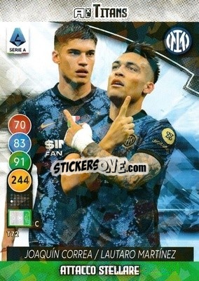 Sticker Joaquin Correa / Lautaro Martinez - Calciatori 2021-2022. Adrenalyn XL TITANS n. T72 - Panini