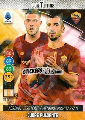 Sticker Jordan Veretiut / Henrikh Mkhitaryan - Calciatori 2021-2022. Adrenalyn XL TITANS n. T116 - Panini