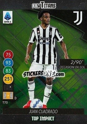 Sticker Juan Cuadrado - Calciatori 2021-2022. Adrenalyn XL TITANS - Panini